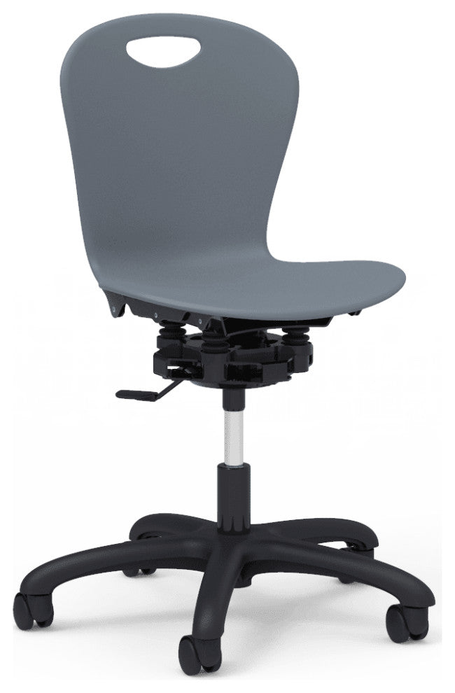 Unique Office Task Chair, Swiveling Armless Design With Ergonomic Seat, Gray
