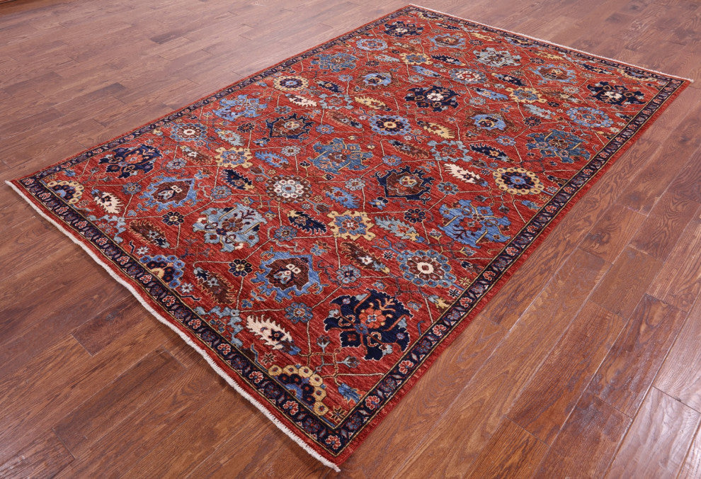 Persian Fine Serapi Handmade Wool Rug 5' 11" X 8' 10" - Q12866