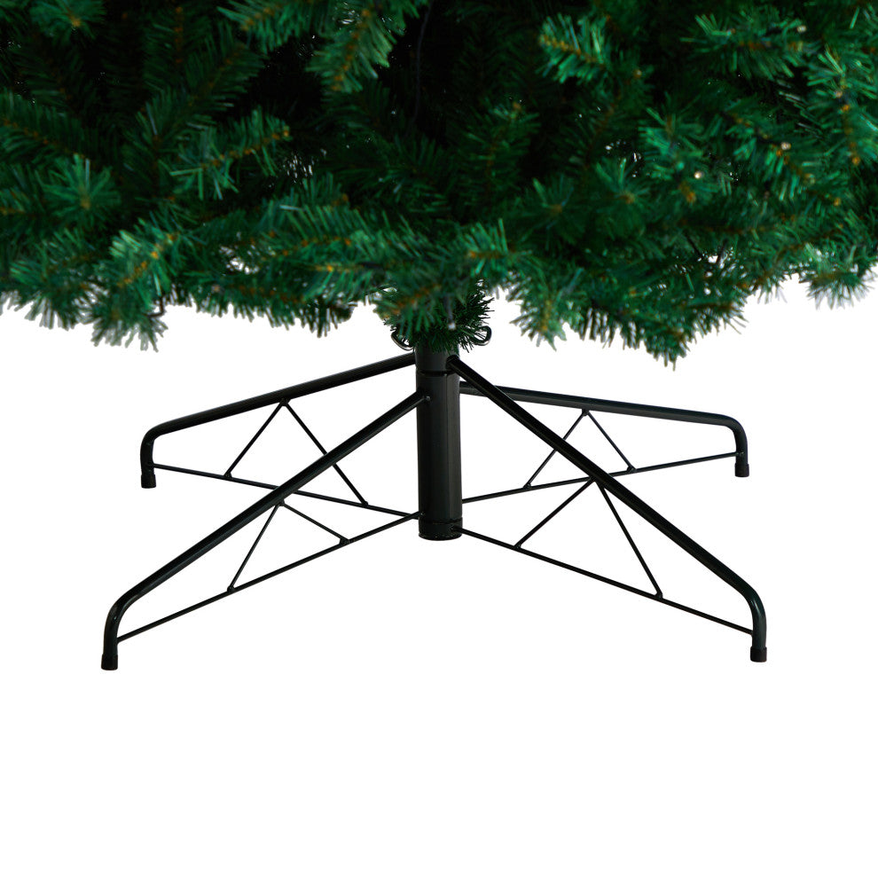 10' Northern Tip Faux Xmas Tree W/ 800 Clear LED Lights & 2200 Bendable Branches