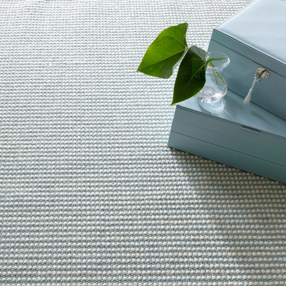 Dash & Albert Pixel Sky Woven Sisal/Wool Rug, Blue, Runner-2'6" x 8'