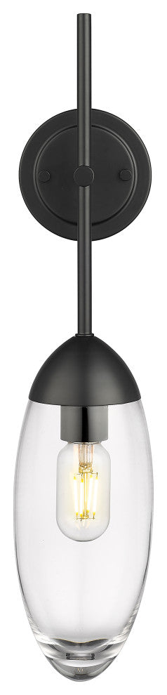 Zlite 651S-MB 1-Light Wall Sconce, Clear