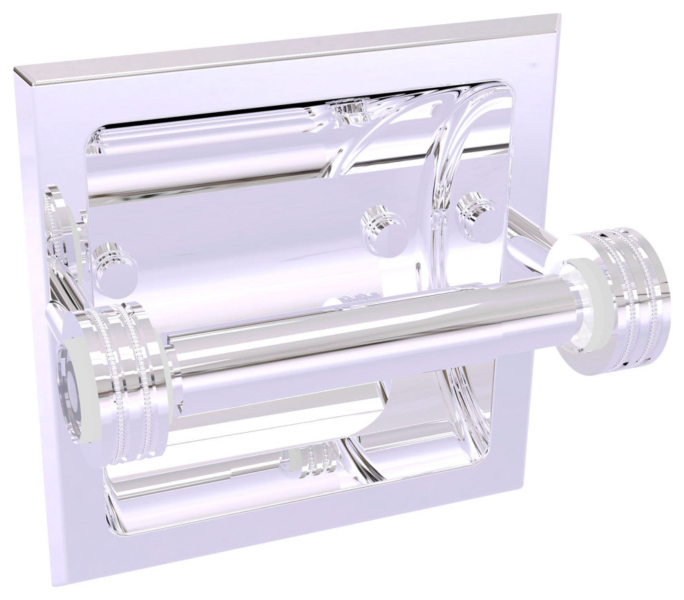 Clearview Recessed Toilet Paper Holder with Dotted Accents, Polished Chrome