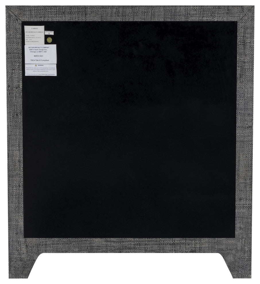 Butler Specialty Company, Bar Harbor Charcoal Raffia 3 Drawer Chest, Charcoal