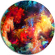 Fractal Paint Fusion, Contemporary Art Round Wall Art, 23"