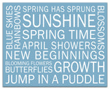 Blue Spring Sayings 20x16 Canvas Wall Art