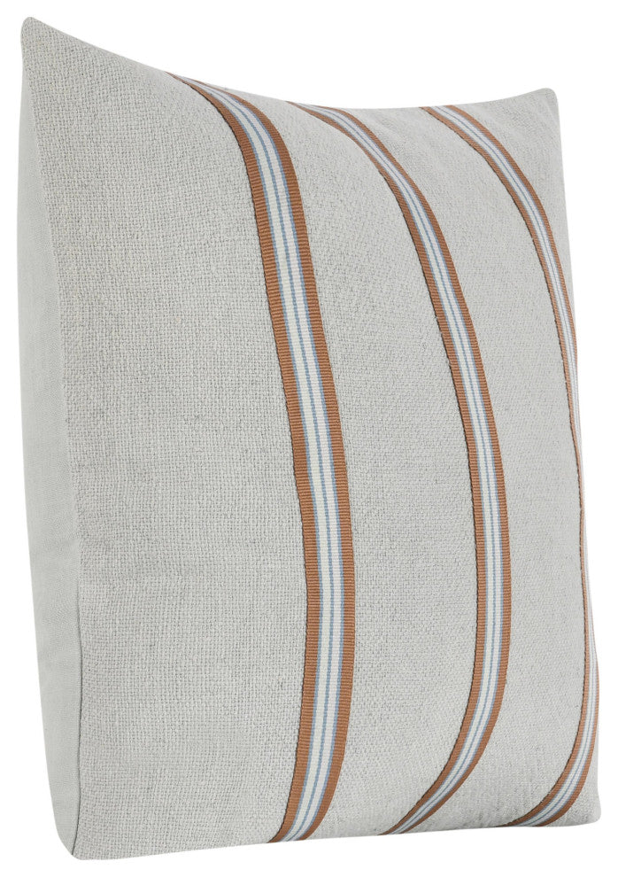 Eddie 24" Cotton Linen Blend Throw Pillow, Sagebrush Green by Kosas Home