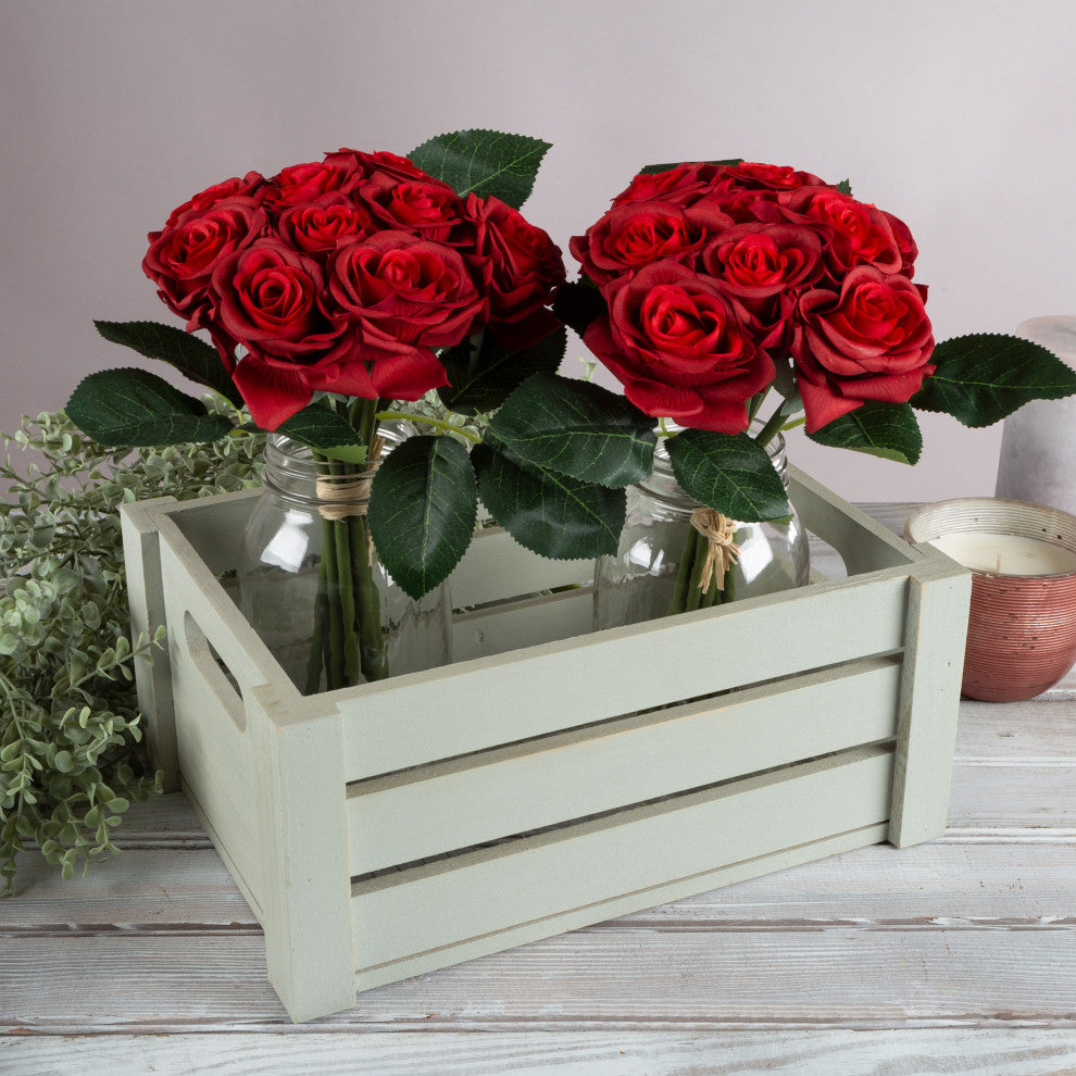 Rose Artificial Flowers 36Pc, Red