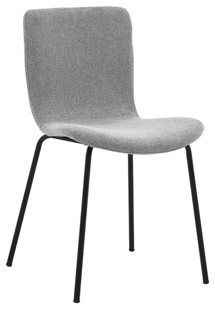 Armen Living Gillian 19" Fabric Dining Room Chairs in Gray/Black (Set of 2)