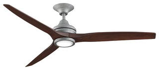 Fanimation Spitfire Ceiling 48" Fan/LED Light, Galvanzied/Whiskey Wood