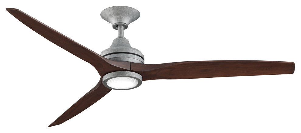 Fanimation Spitfire Ceiling 48" Fan/LED Light, Galvanzied/Whiskey Wood