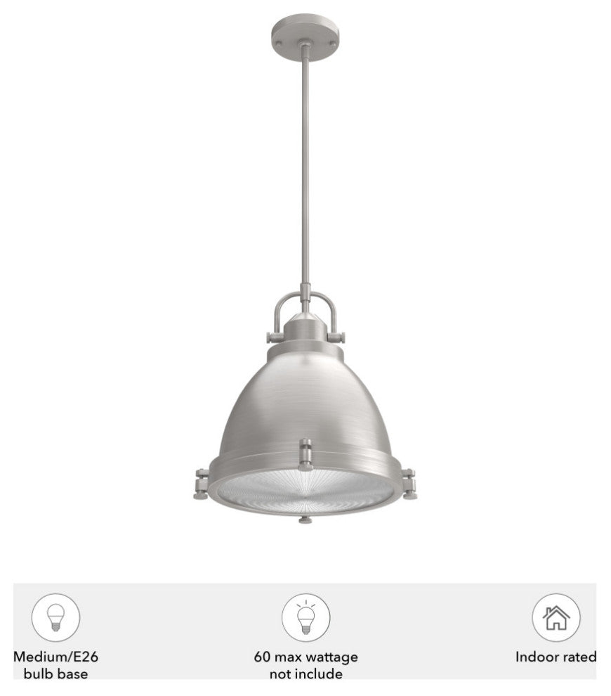 Hunter Bridgemoor Brushed Nickel 2-Light Pendant Ceiling Light Fixture