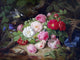 Tile Mural Bouquet Of Roses and Titmouse By Josef Lauer, 6"x8", Matte