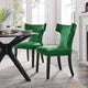 Curve Performance Velvet Dining Chairs, Set of 2, Emerald