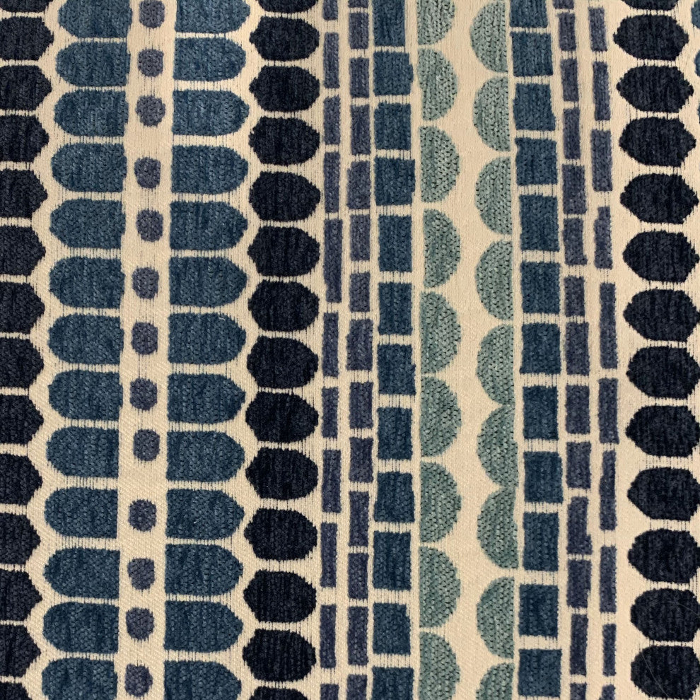 Plutus Blue Harmony Border Luxury Throw Pillow, 12"x20"