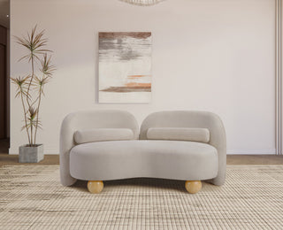 Daphne Upholstered Chair/Loveseat/Sofa, Beige, Chenille Fabric, Loveseat