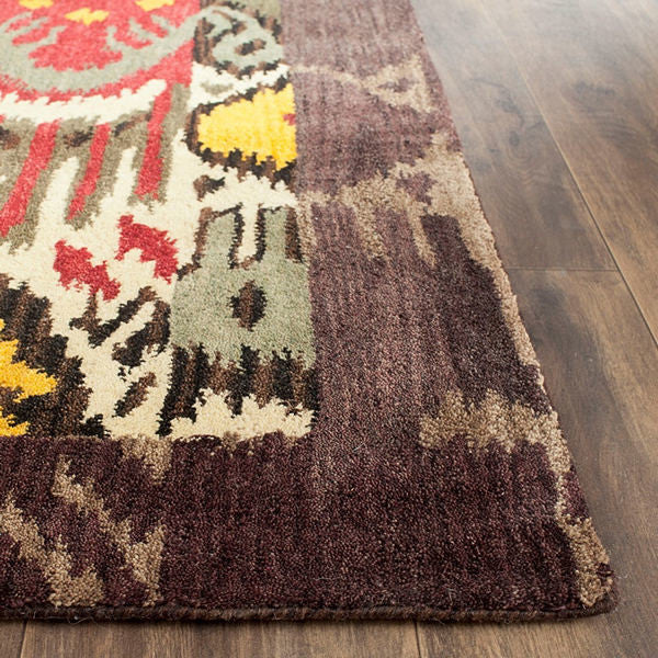 Safavieh Ikat Ikt217A Creme, Brown Area Rug, 2''x8'' Runner