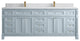 Paris 84" Double Sink Bathroom Vanity, Blue Heather 1.5" Empira Quartz