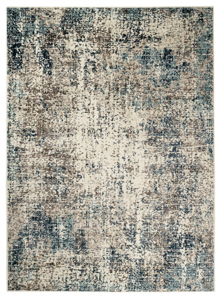 Athinai Benson Blue Abstract Area Rug, 5'1"x7'6"