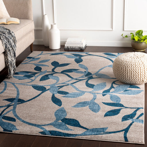Surya Riley RLY-5103 7'10"x10'10" Rug, Sky Blue/Dark Blue/Ivory/Taupe/White