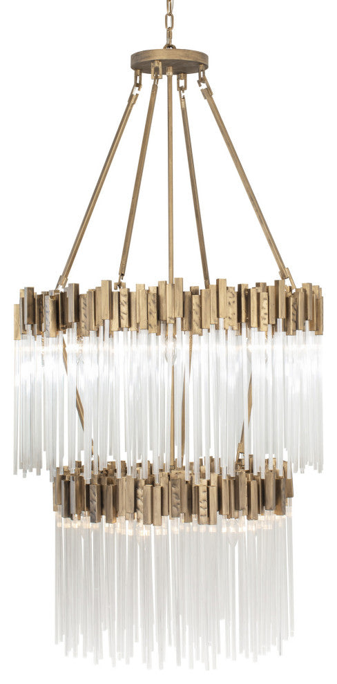 Varaluz 309C14 Matrix 14 Light 30"W Waterfall Chandelier - Havana Gold