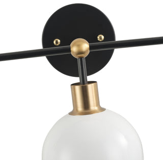 Modern Black 3-Light Bathroom Vanity Light with White Metal Shades