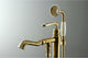 Kingston Brass Freestanding Tub Faucet With Hand Shower, Brushed Brass