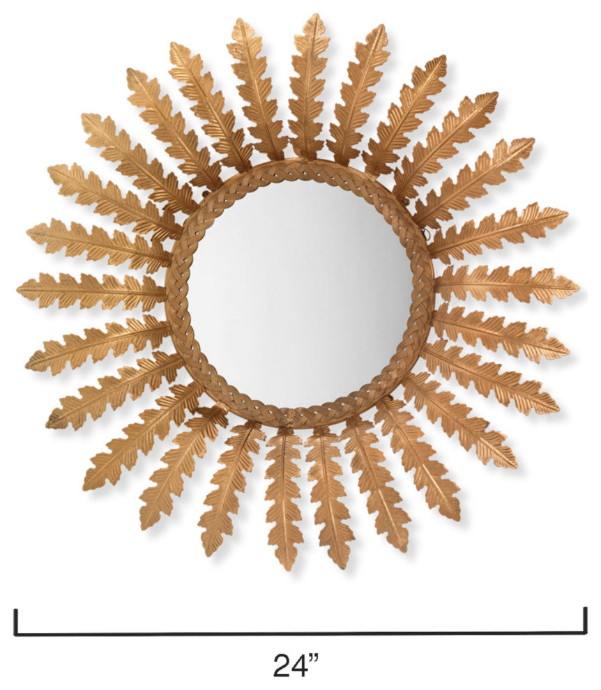 Elouise Metal Mirror, Antique Brass