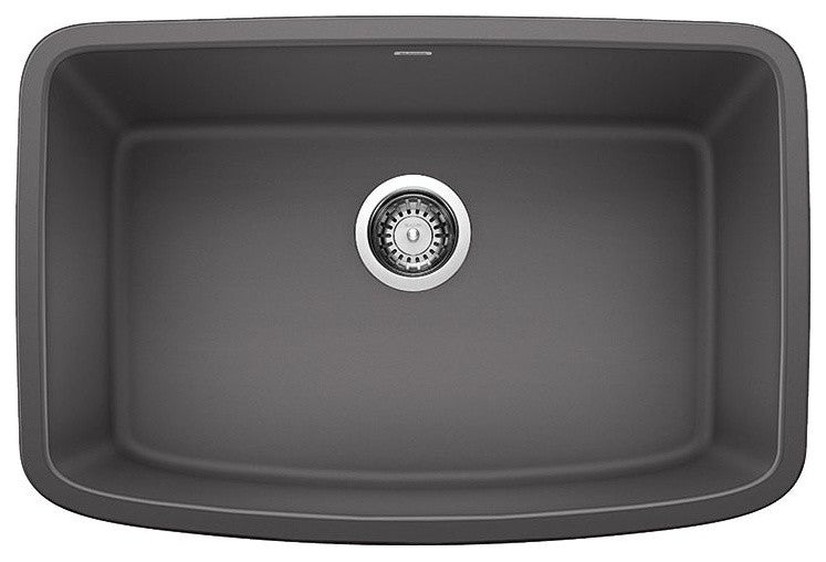 Blanco 442548 Valea 27"x18" Granite Single Bowl Kitchen Sink, Cinder