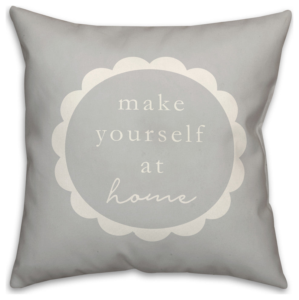Make Yourself At Home Scalloped 4 18x18 Spun Poly Pillow