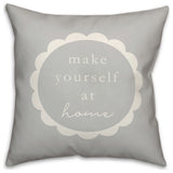 Make Yourself At Home Scalloped 4 18x18 Spun Poly Pillow