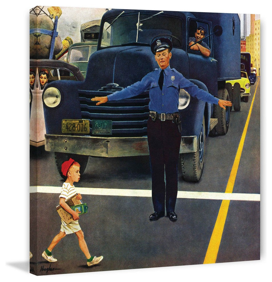 "Traffic Cop" Painting Print on Canvas by George Hughes