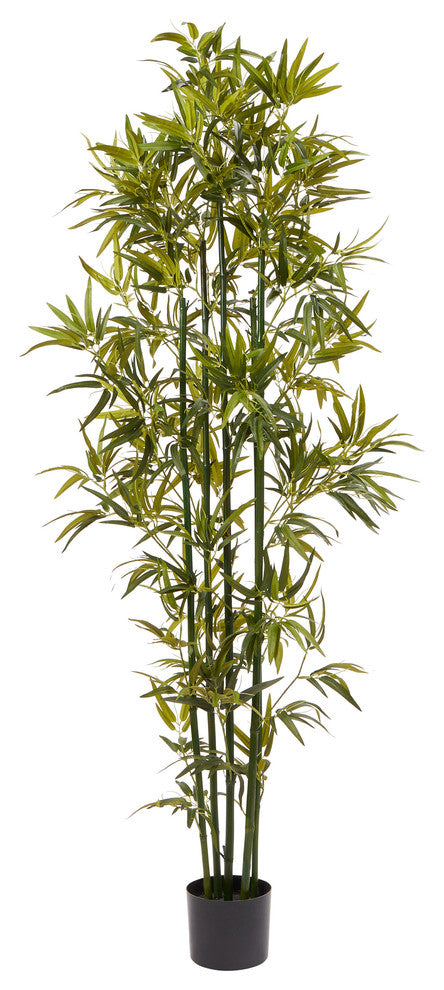 Pure Garden 6 ' Tall Artificial Bamboo Plant, Green Trunk