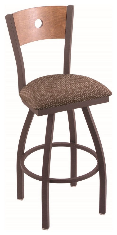 830 Voltaire 30" Swivel Counter Stool with Bronze Finish, Medium Back, and Graph