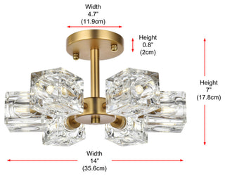 14" Flush Mount, Satin Gold