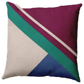 Bold Shapes Polyester Indoor Pillow, Maroon Red, 16"x16"