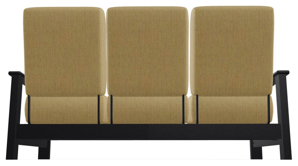 Leeward Deep Seat 3-Seat Outdoor Sofa, Stucco/Black