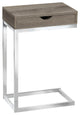 HomeRoots 10.25" x 15.75" x 24.5" Dark Taupe Finish Metal Accent Table
