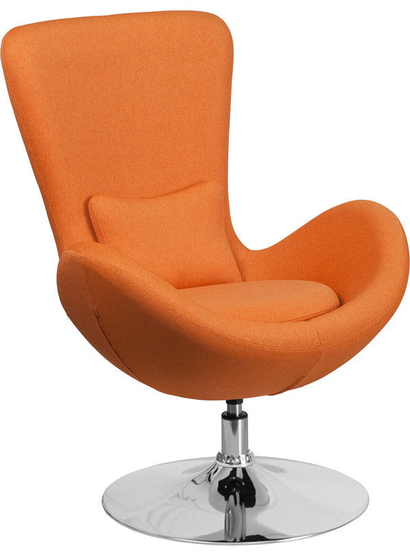Egg Series Orange Fabric Side Reception Chair