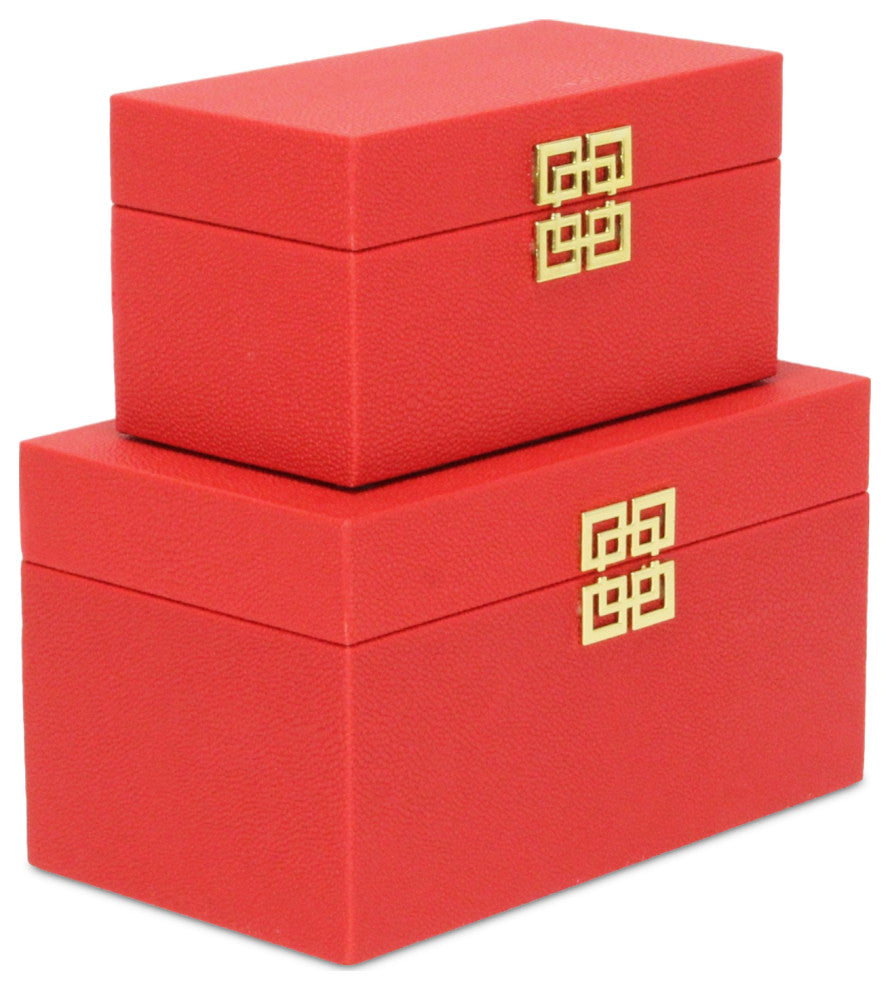 Midnight Charm Keepsake Boxes, Set of 2, Red