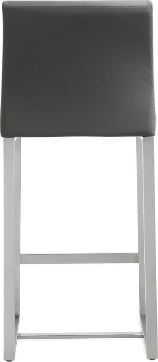 Denmark Grey Stainless Steel Counter Stool (Set of 2) - Grey