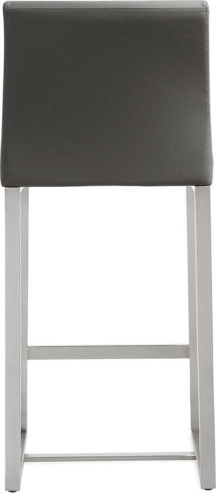 Denmark Grey Stainless Steel Counter Stool (Set of 2) - Grey
