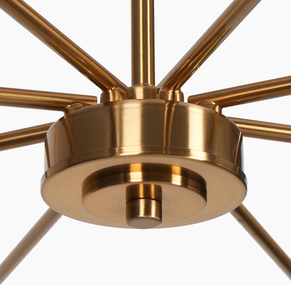 LNC 8-Light Polished Gold Candle Modern/Contemporary LED Indoor Chandelier