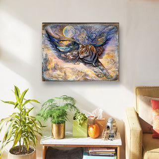 Tiger Moth Wall and Table Top Wooden Decor, 18x12