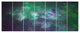 Green Starry Fractal Sky, Abstract Canvas Art Print, 83"x32", 7 Panels