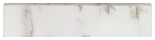 Porcelain Trims Marble Look Glossy Bullnose 3x12, White Gold