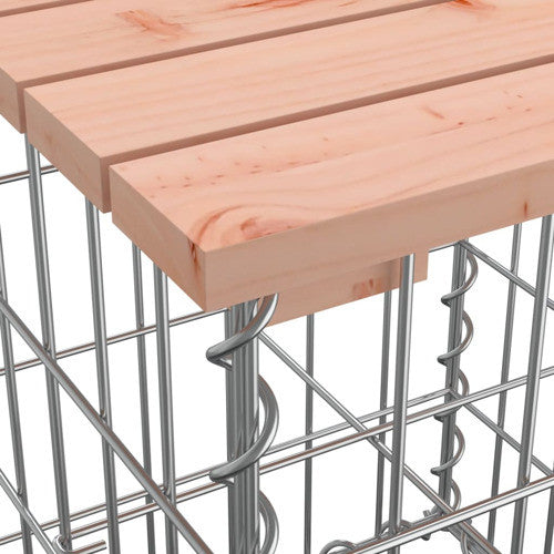 vidaXL Patio Bench Outdoor Park Bench Seating Gabion Design Solid Wood Douglas