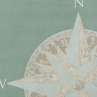 18x18" Compass Nautical Decorative Indoor Pillow, Sage