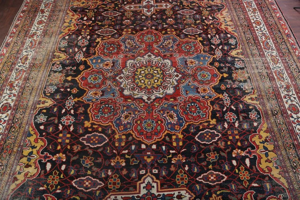 Consigned, Palace Antique Bakhtiari Persian Worn Oriental Area Rug 32'2"x18'0"