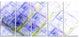 Light Blue Fractal Grill, Abstract Art on Canvas, 60"x28", 5 Panels