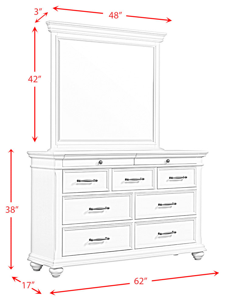 Picket House Furnishings Brooks Platform Storage 6PC Bedroom Set, Grey